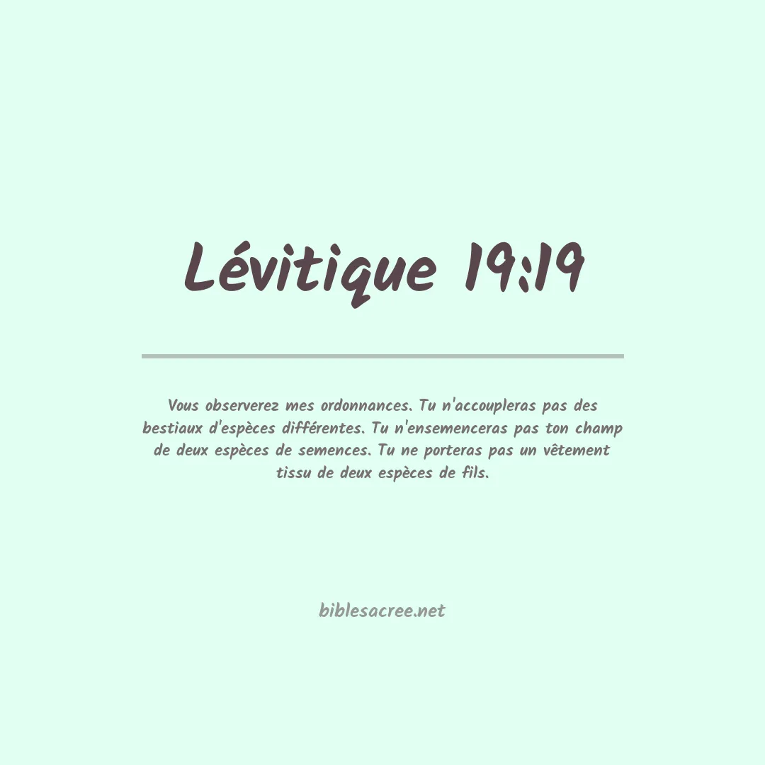 Lévitique - 19:19