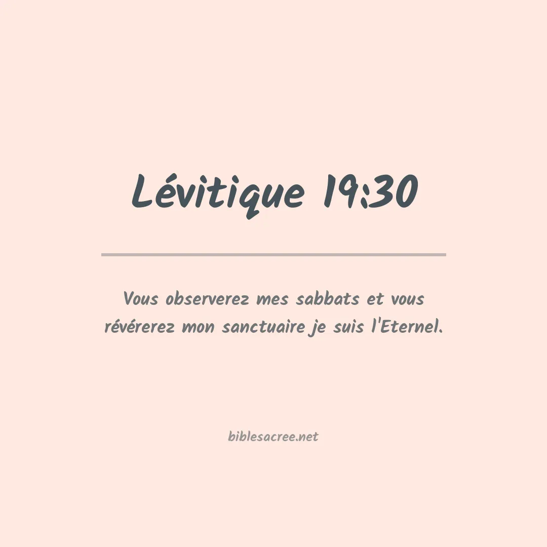 Lévitique - 19:30