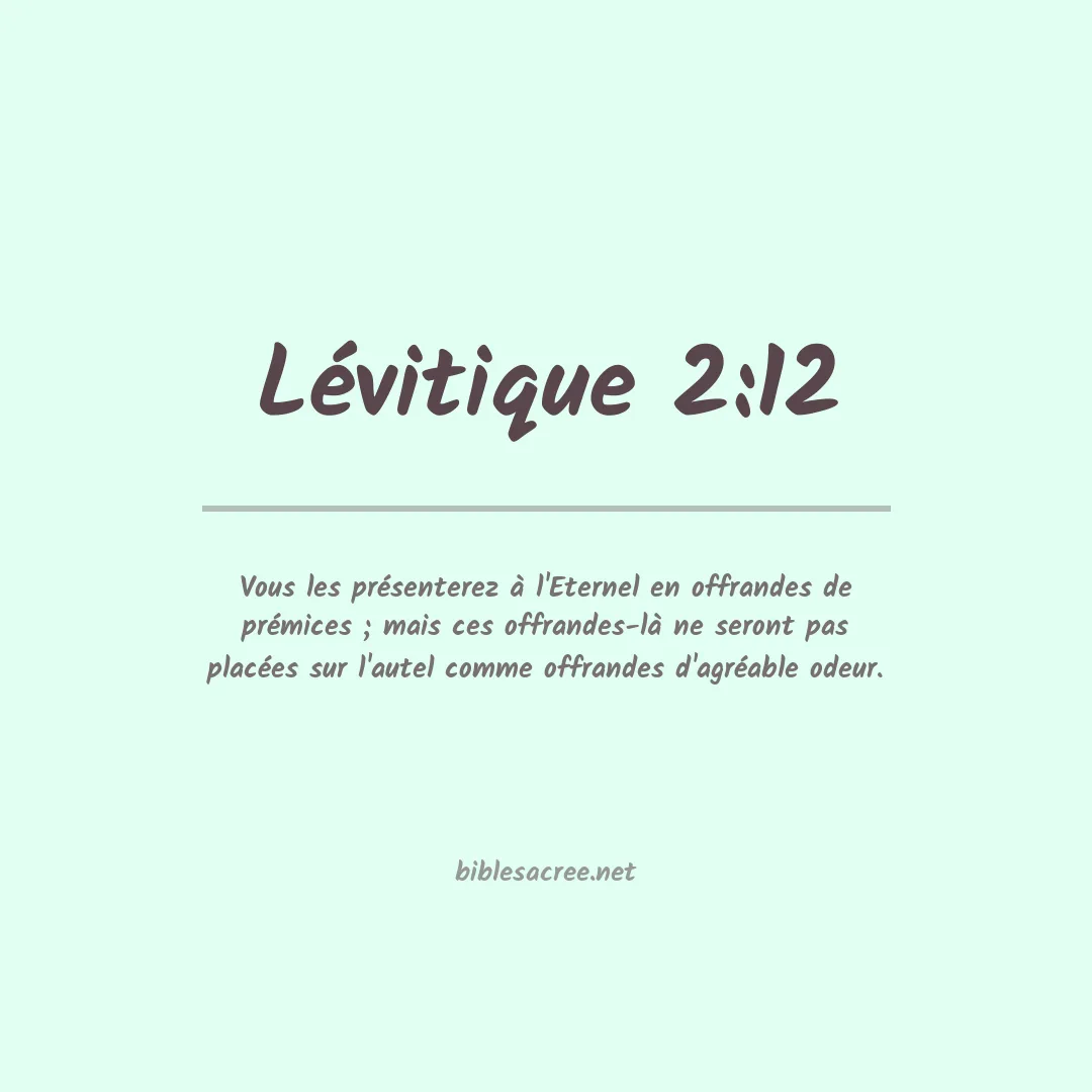 Lévitique - 2:12