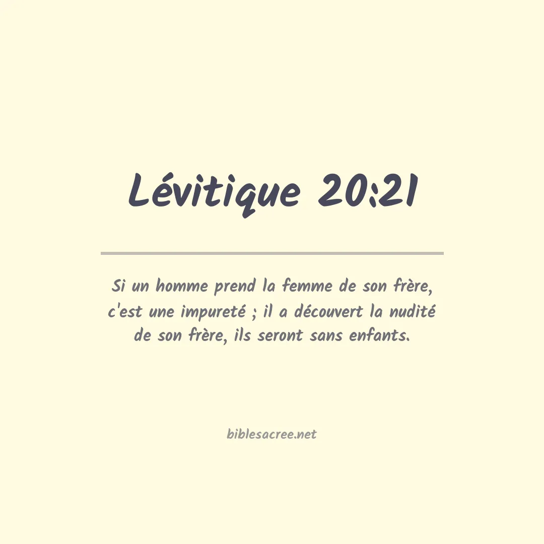 Lévitique - 20:21