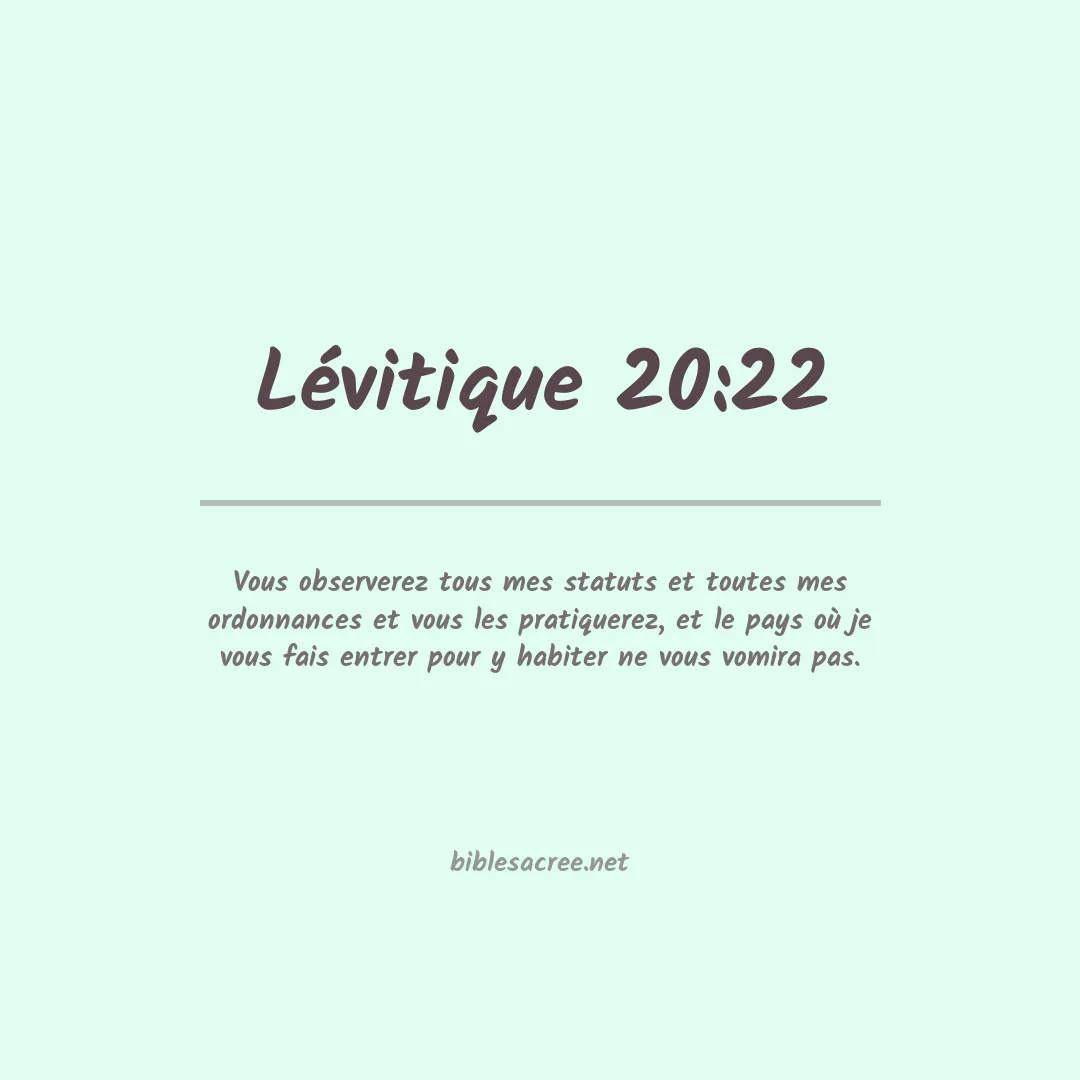 Lévitique - 20:22
