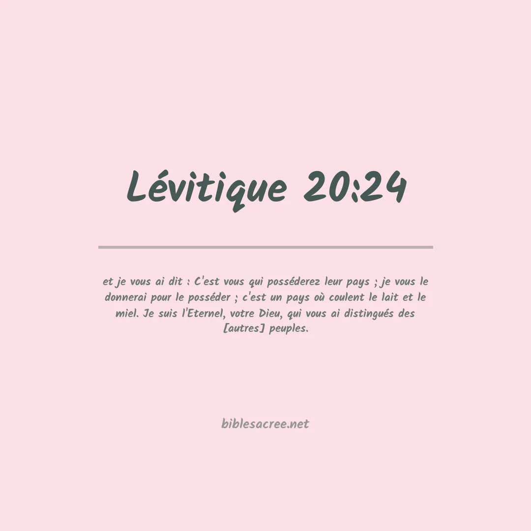 Lévitique - 20:24