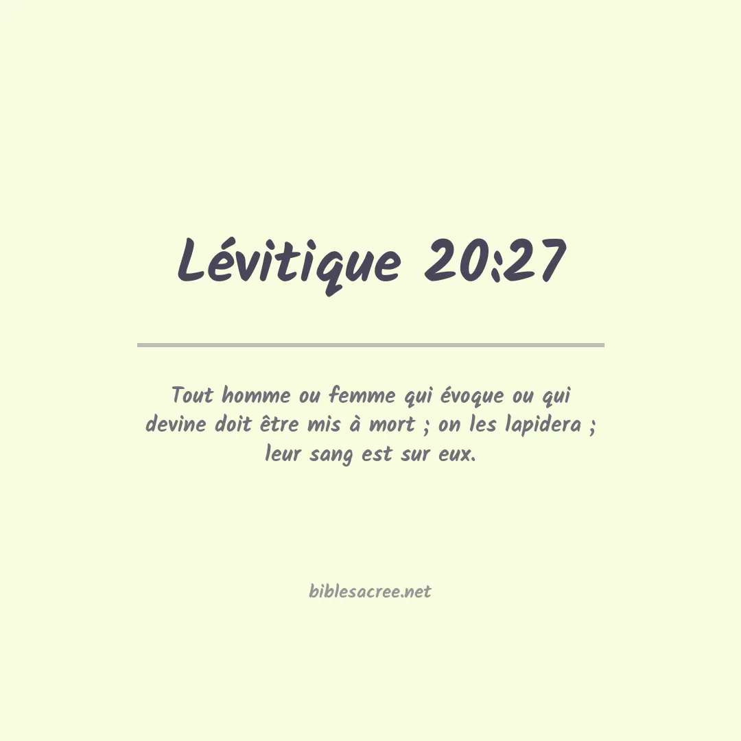 Lévitique - 20:27