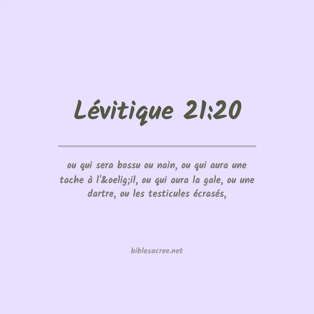 Lévitique - 21:20