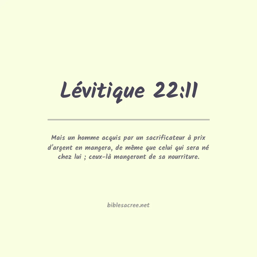 Lévitique - 22:11