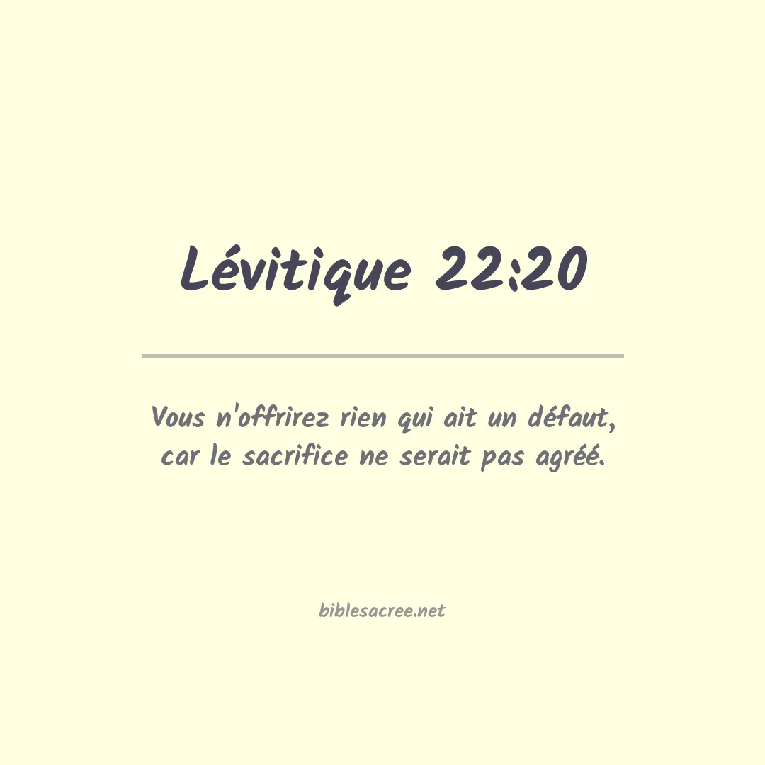 Lévitique - 22:20