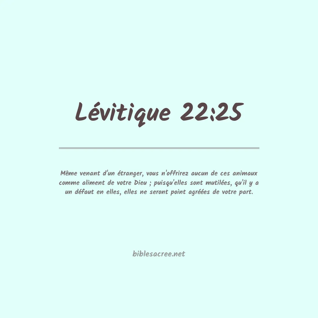 Lévitique - 22:25