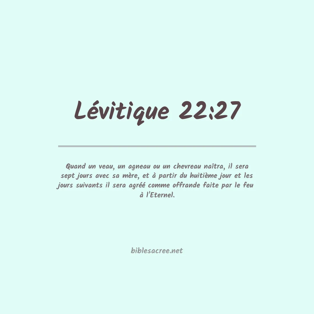 Lévitique - 22:27