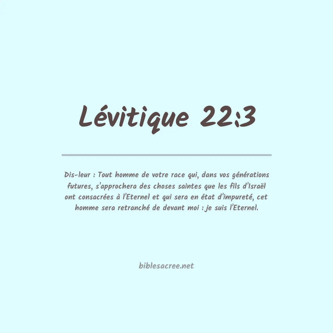 Lévitique - 22:3