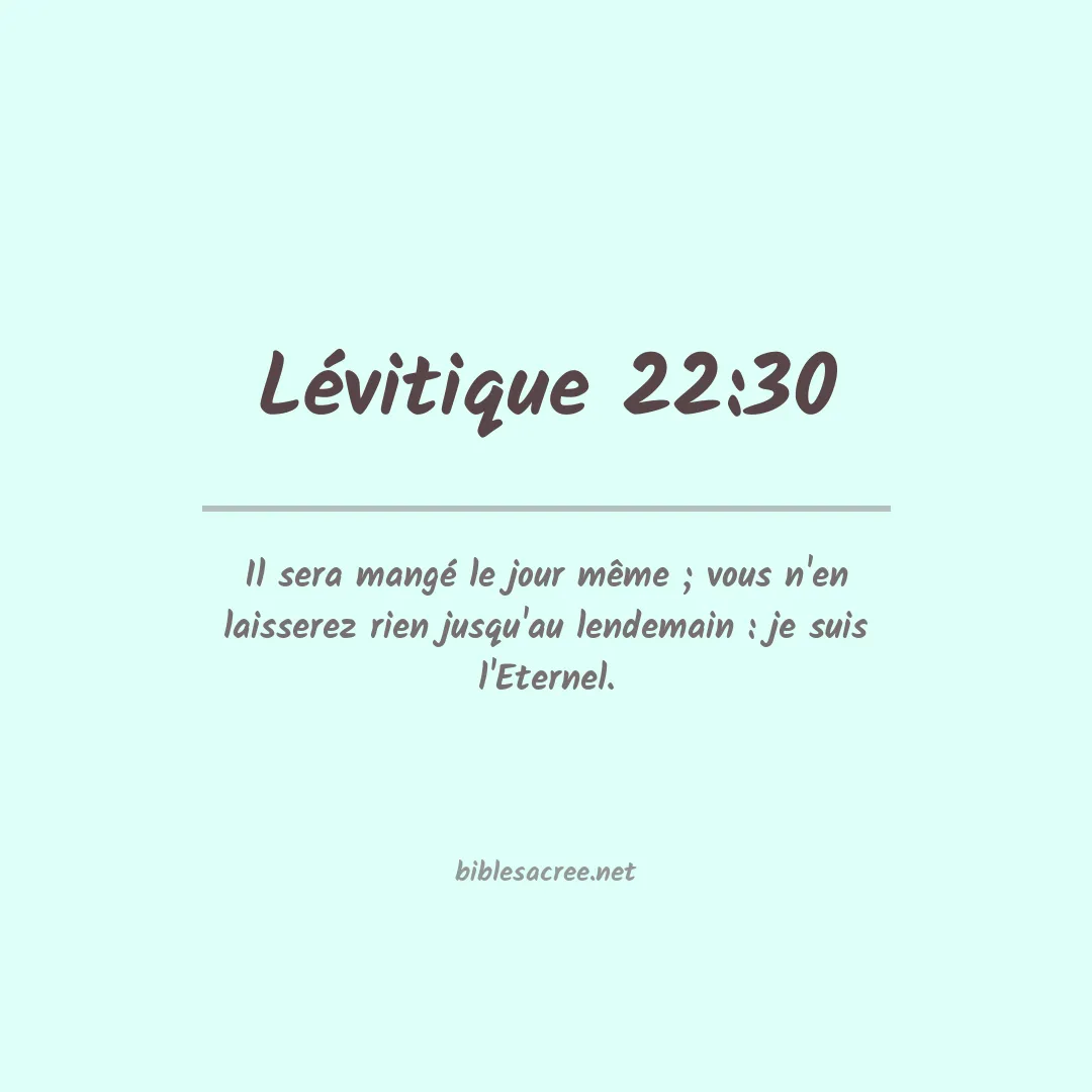 Lévitique - 22:30