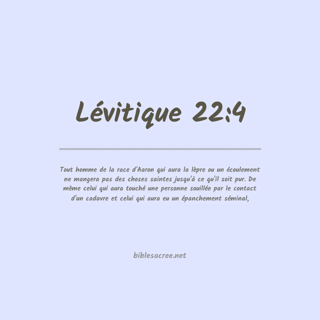 Lévitique - 22:4