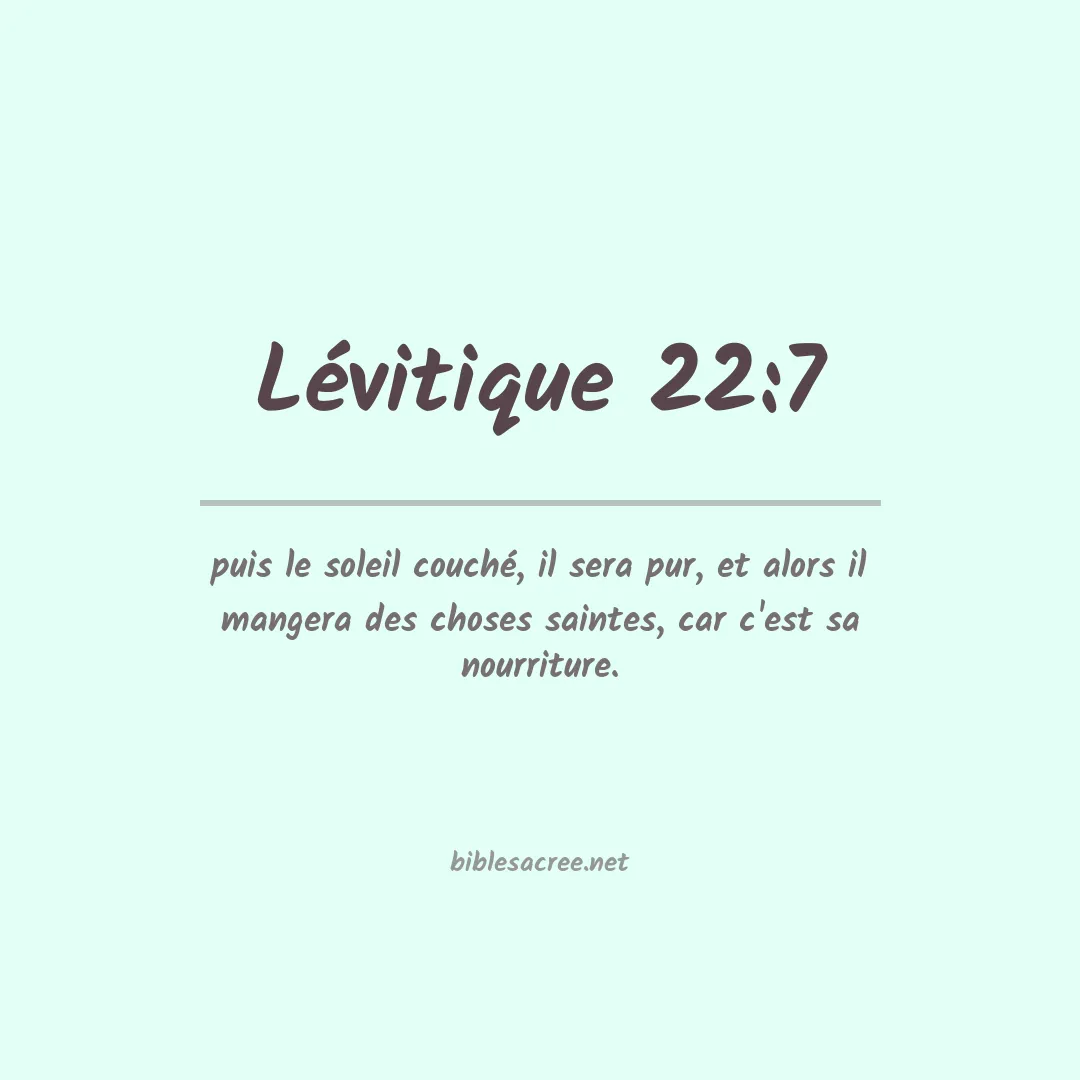Lévitique - 22:7