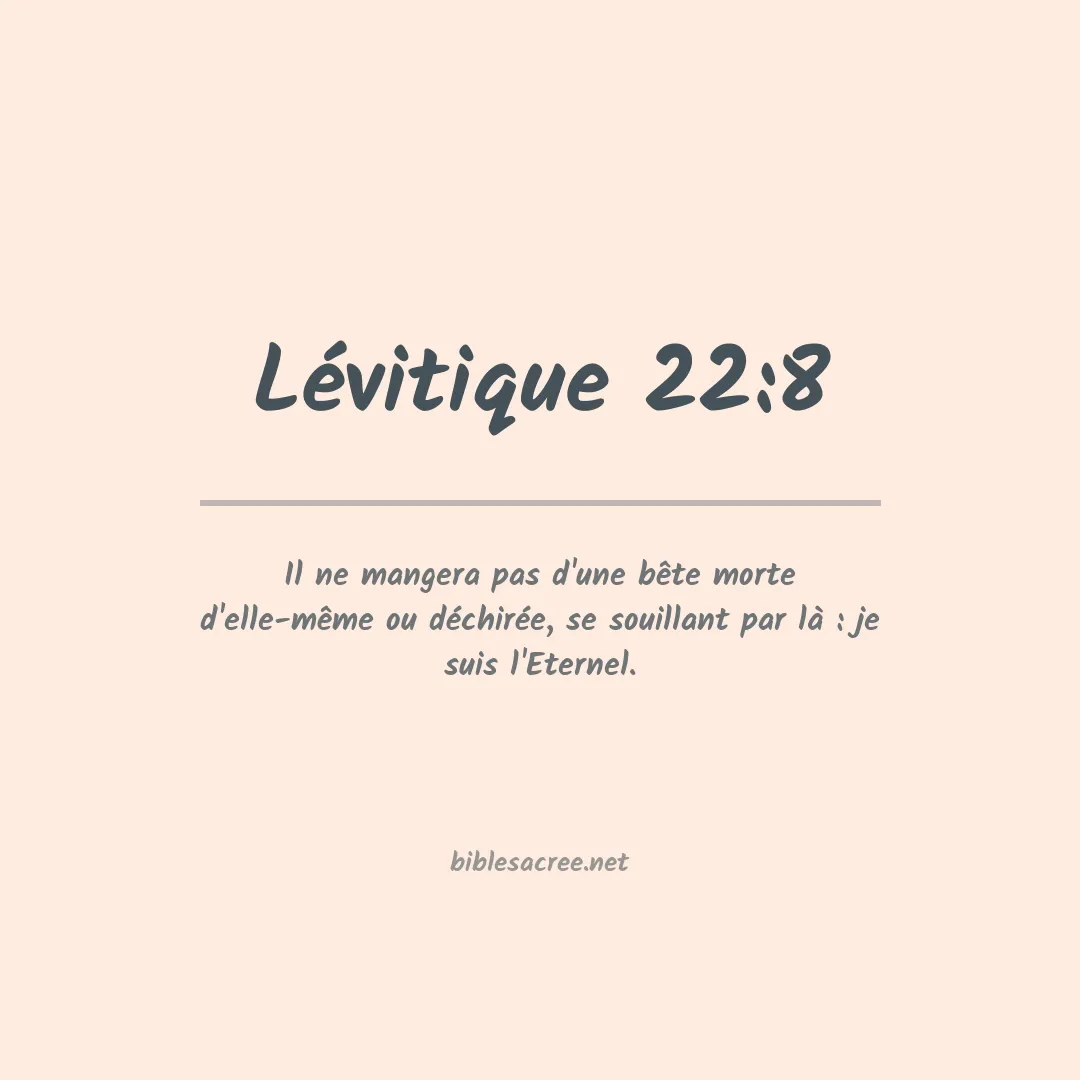Lévitique - 22:8