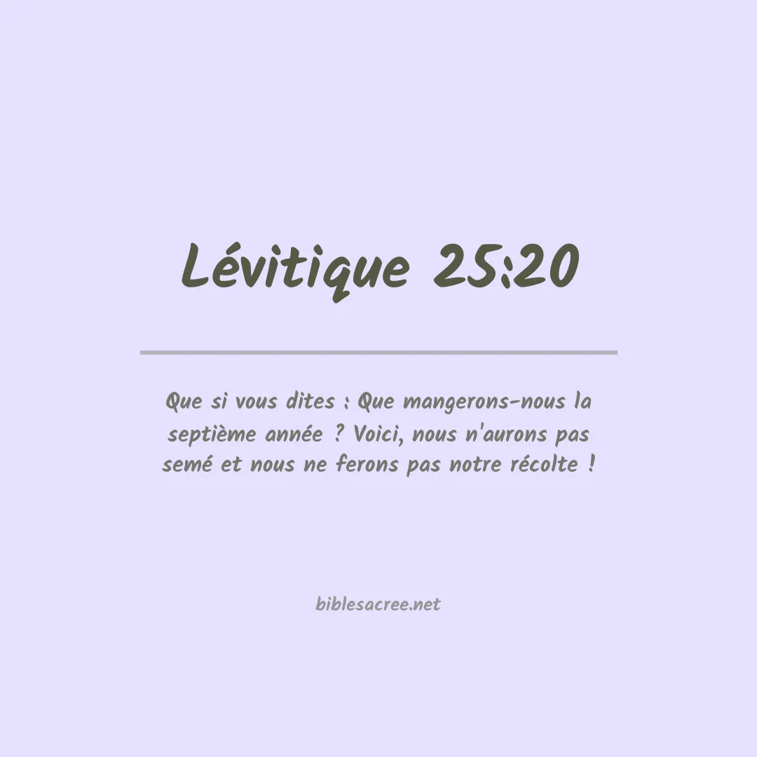 Lévitique - 25:20