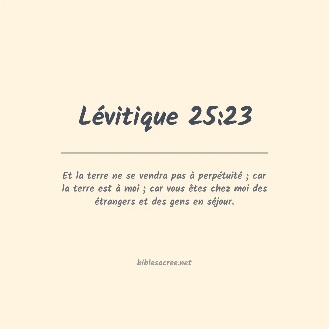 Lévitique - 25:23