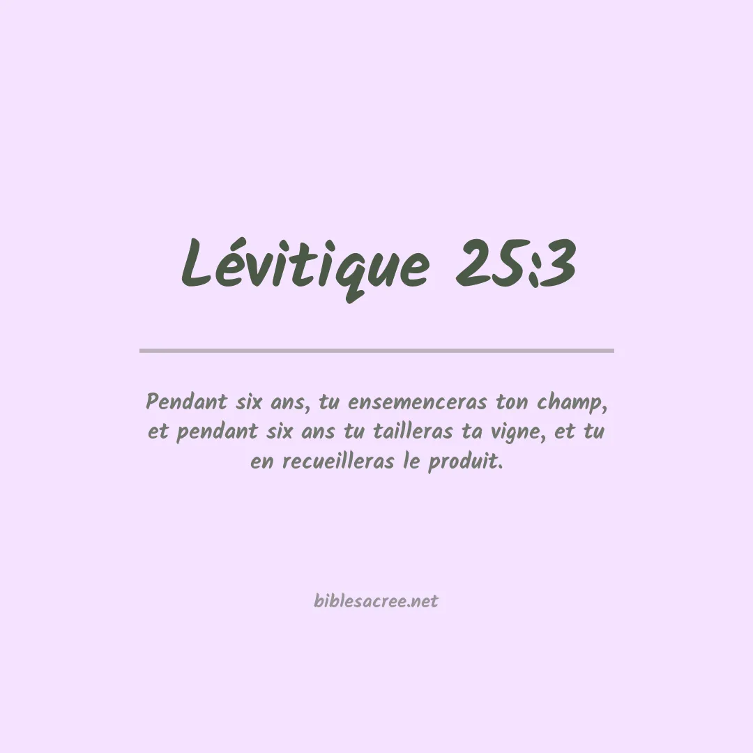 Lévitique - 25:3