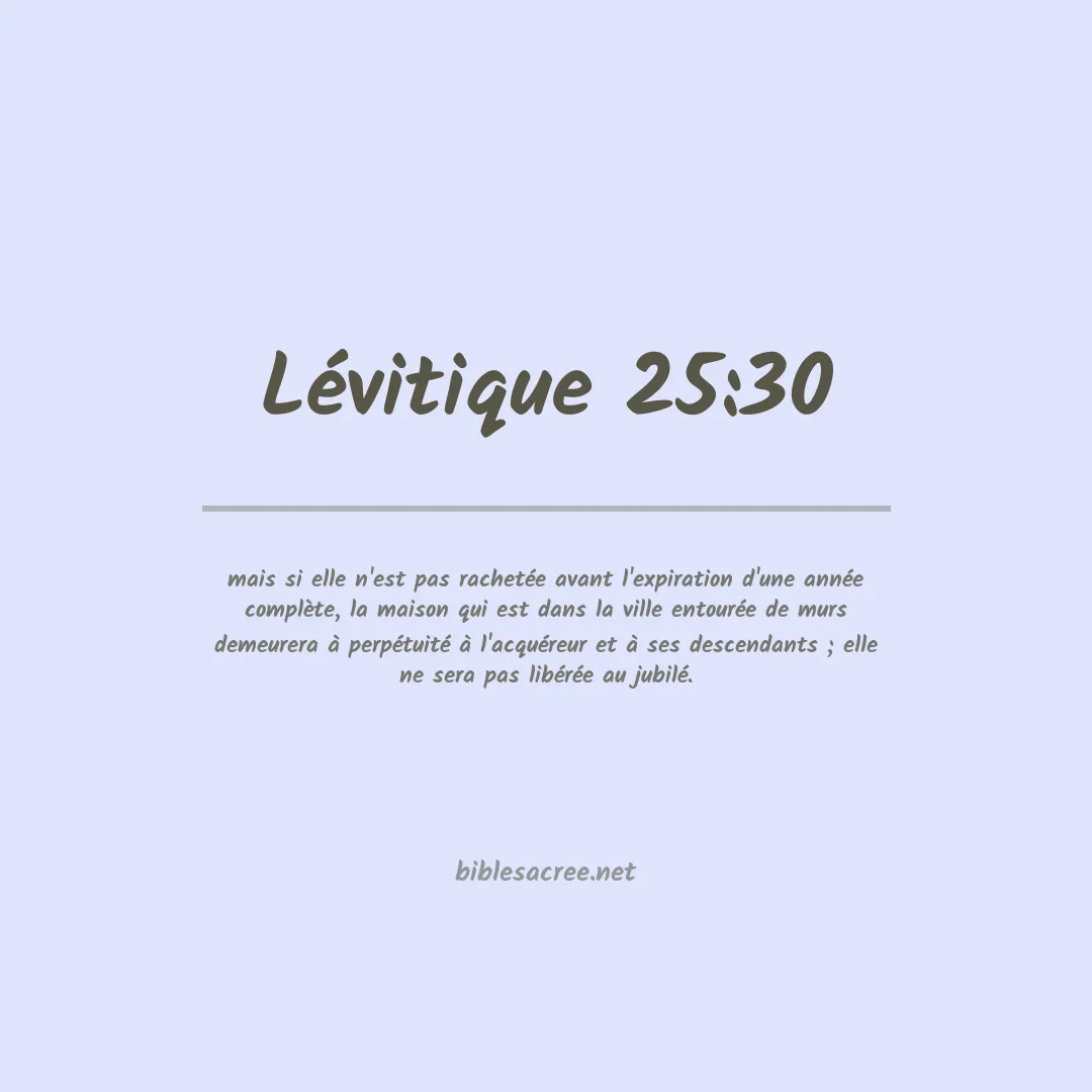 Lévitique - 25:30