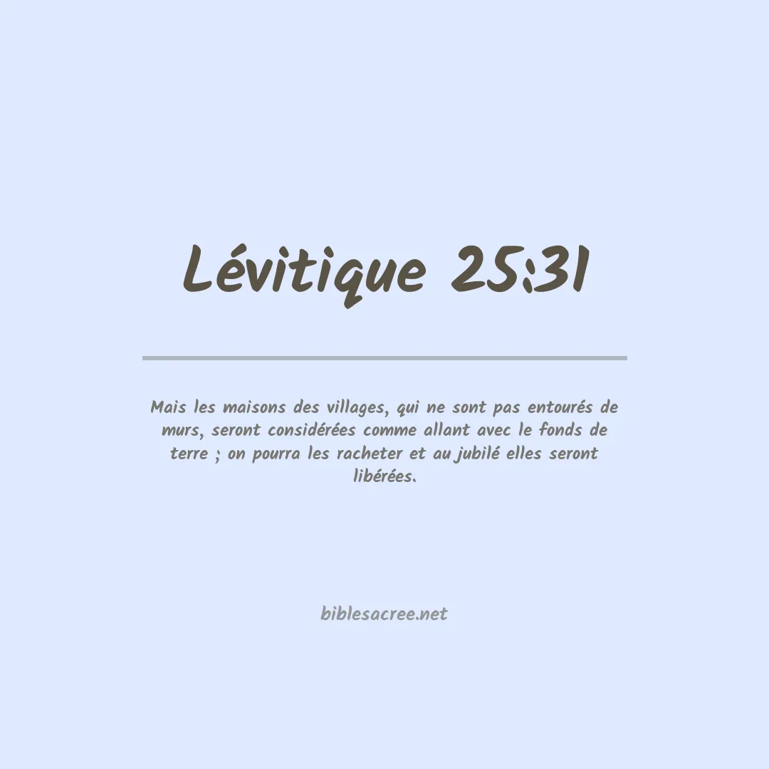 Lévitique - 25:31