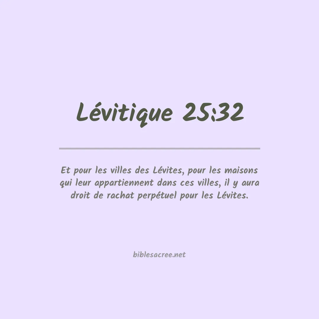 Lévitique - 25:32