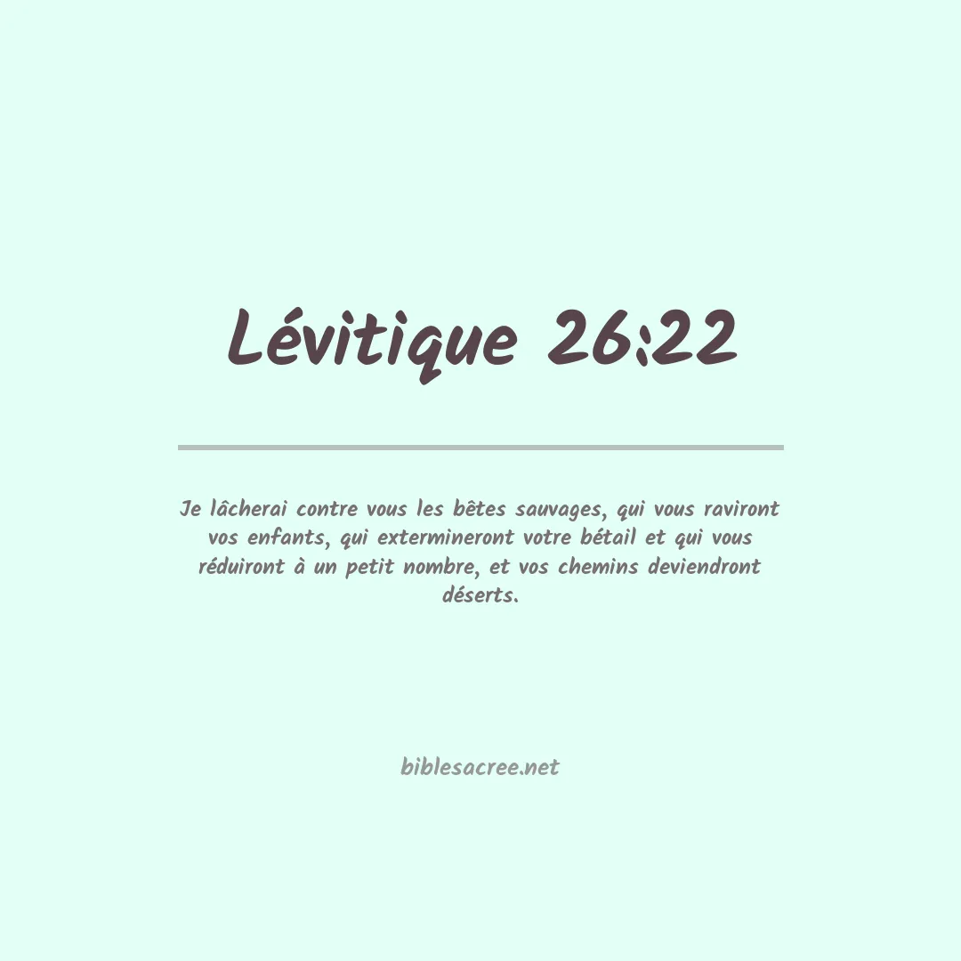 Lévitique - 26:22