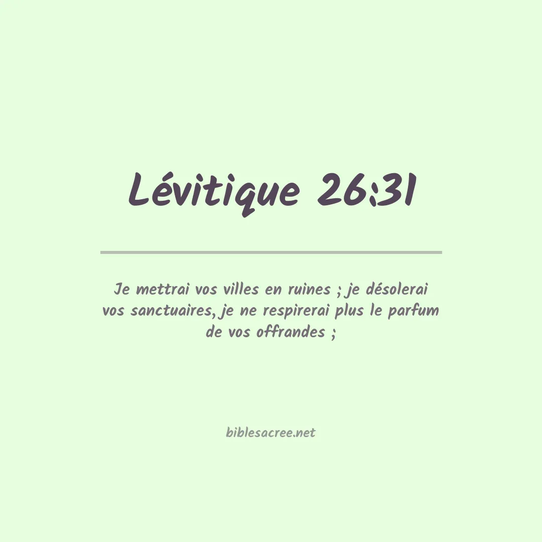Lévitique - 26:31
