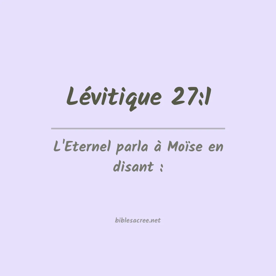 Lévitique - 27:1