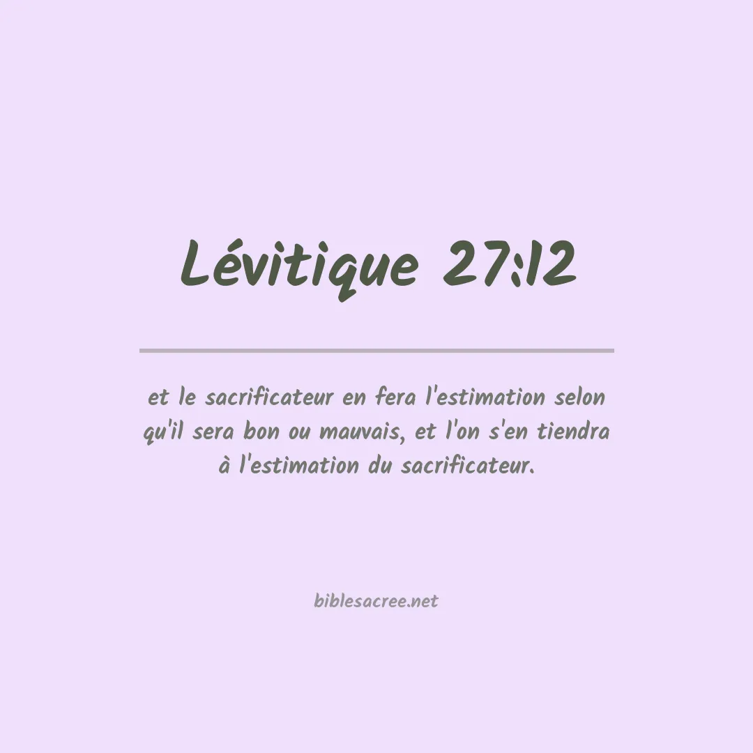 Lévitique - 27:12