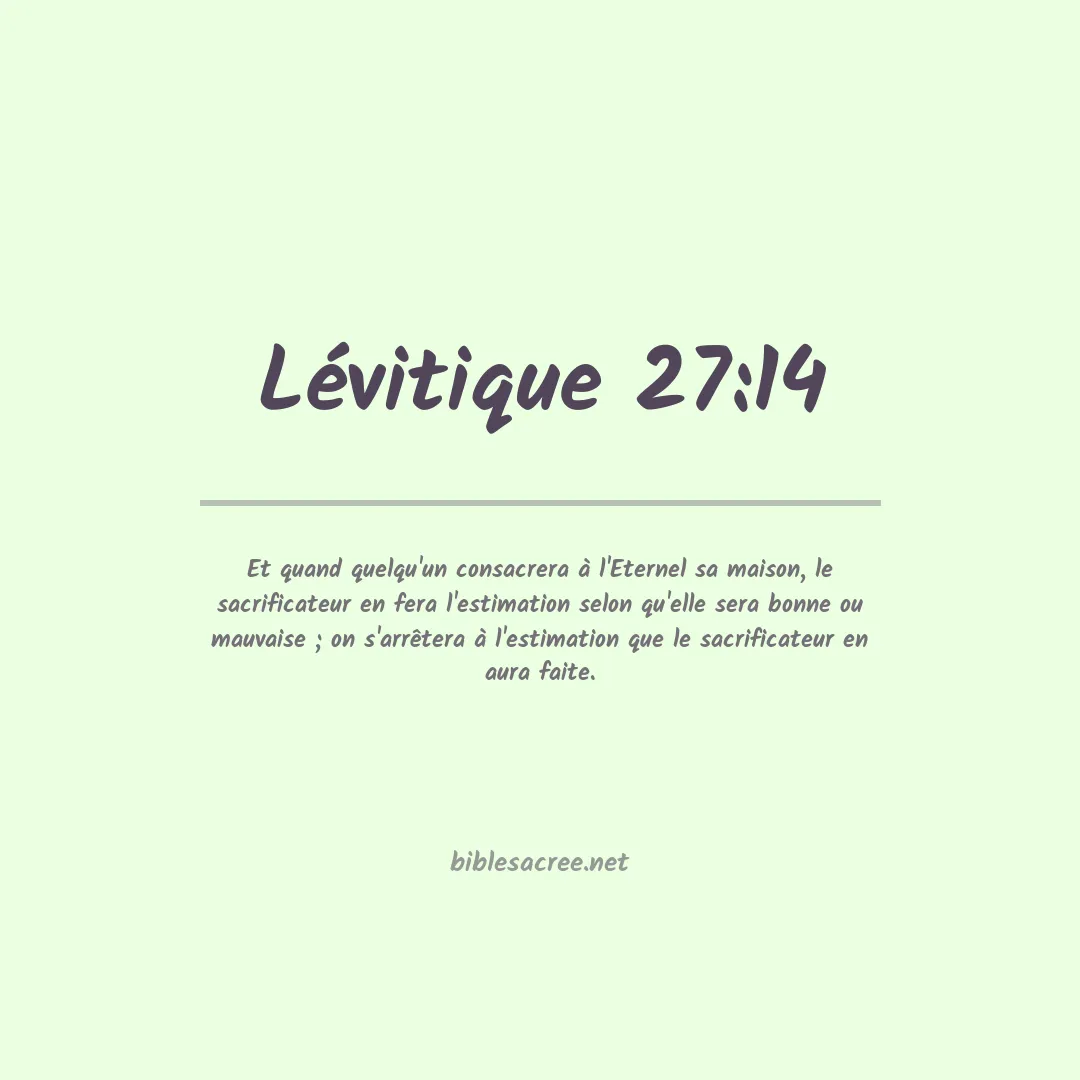 Lévitique - 27:14