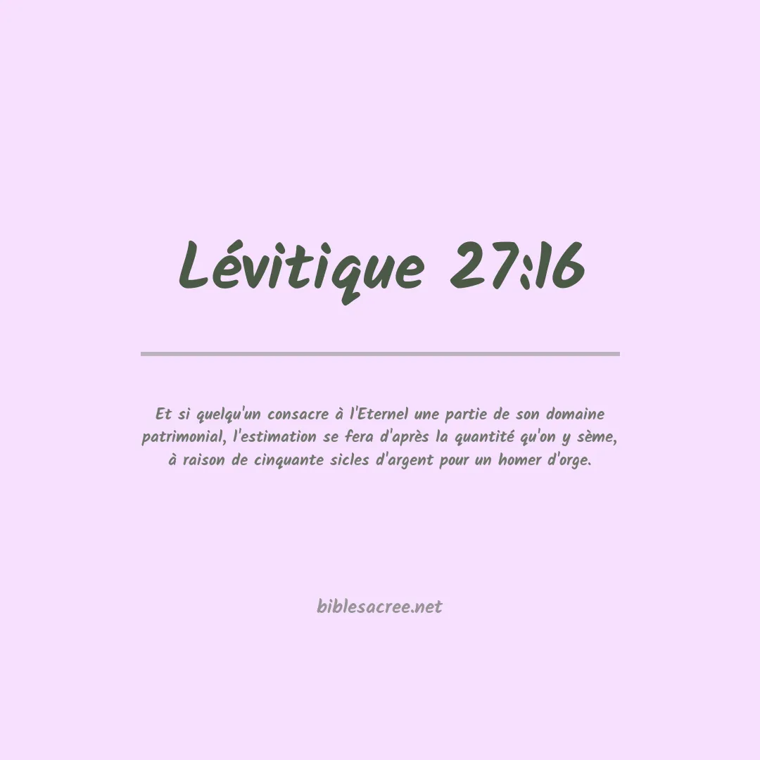 Lévitique - 27:16