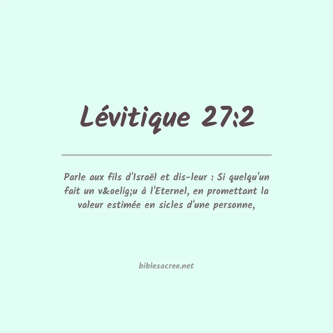 Lévitique - 27:2