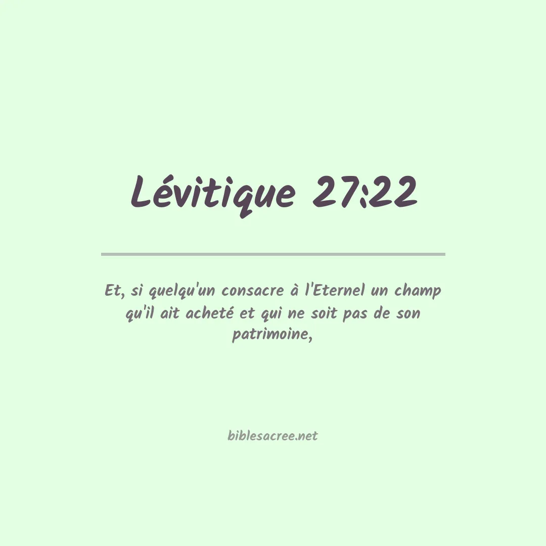 Lévitique - 27:22