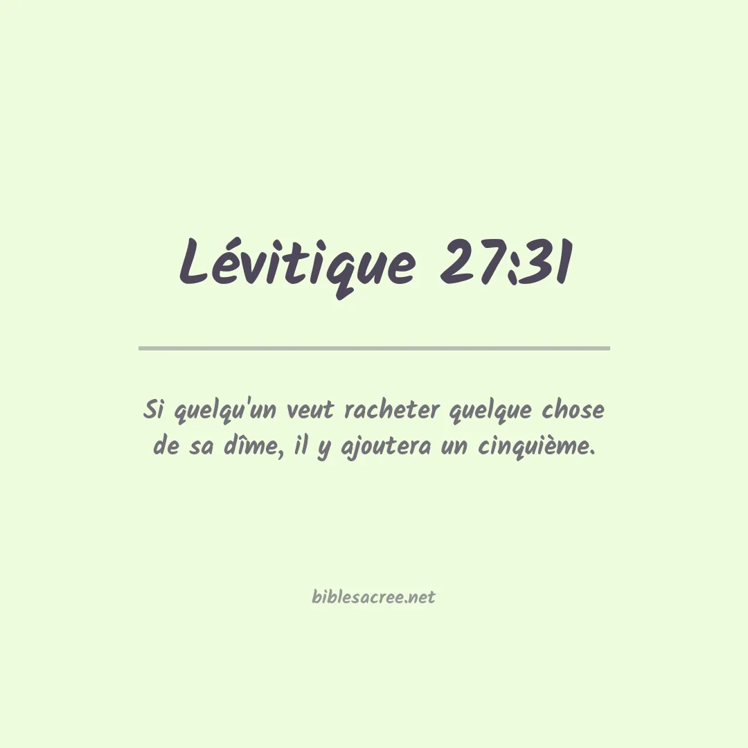 Lévitique - 27:31
