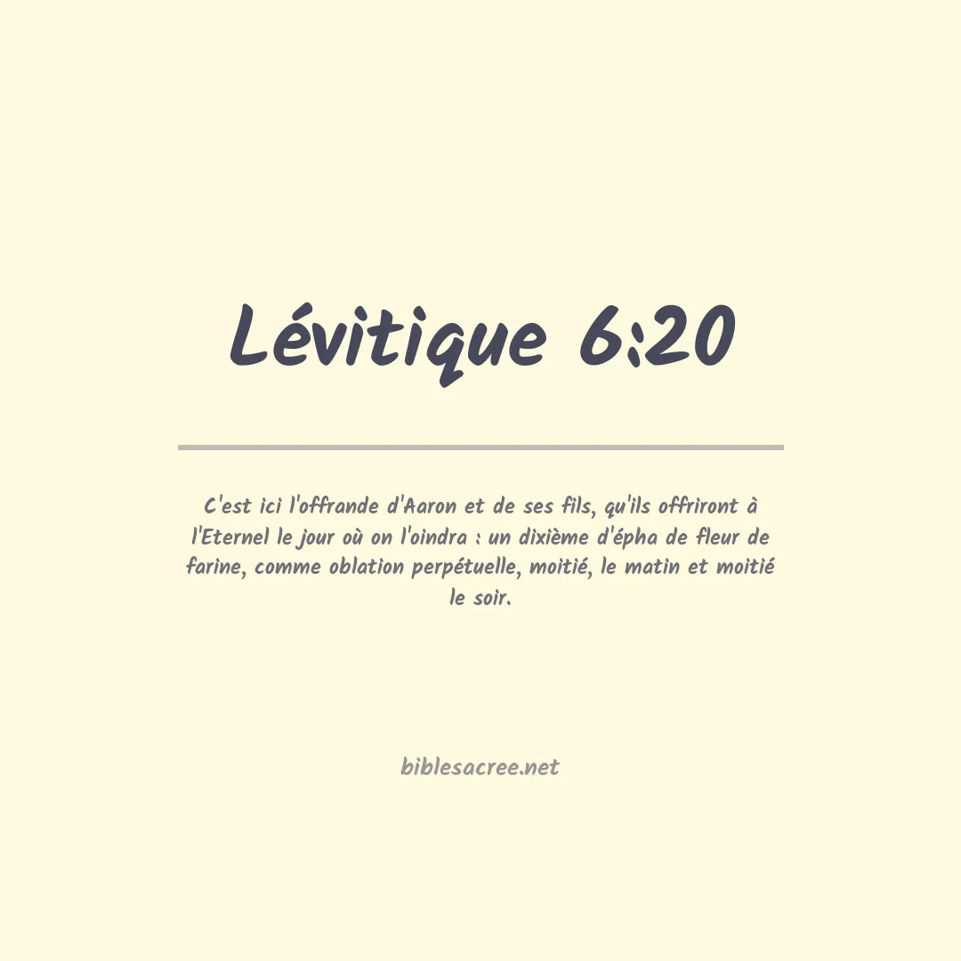 Lévitique - 6:20