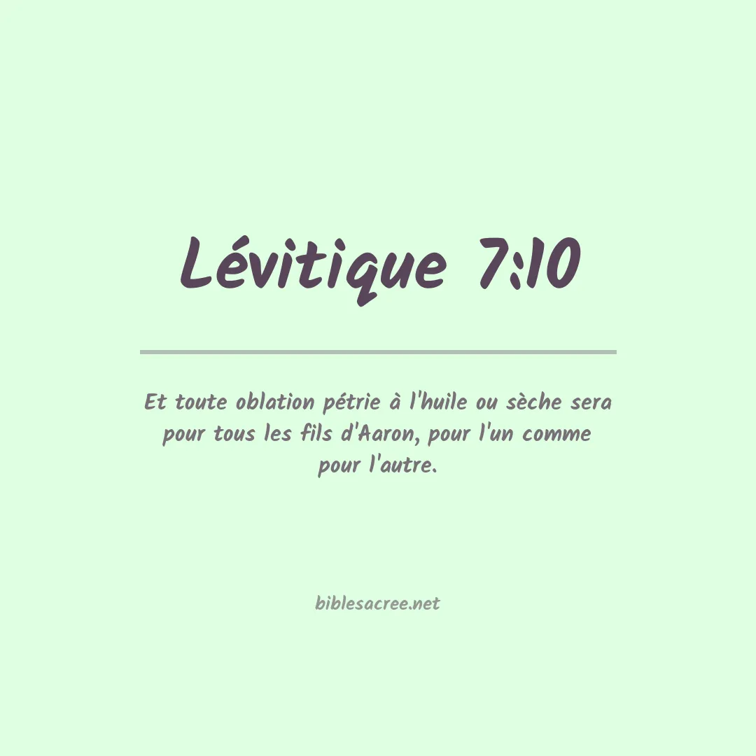 Lévitique - 7:10