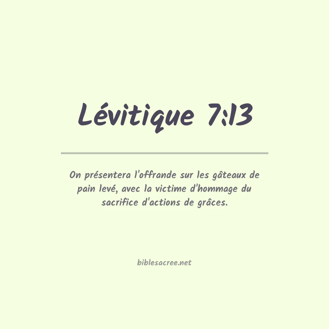 Lévitique - 7:13