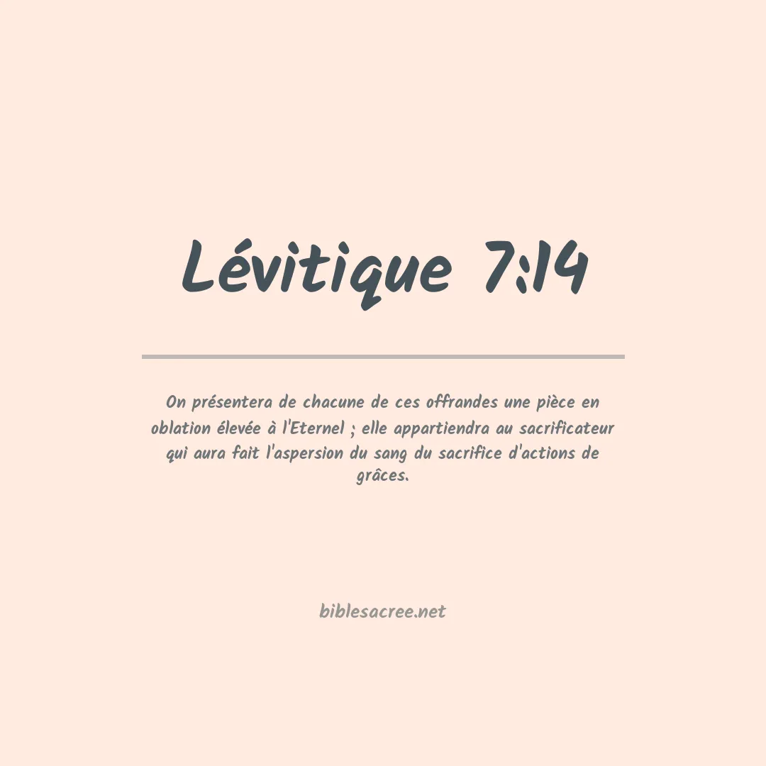 Lévitique - 7:14