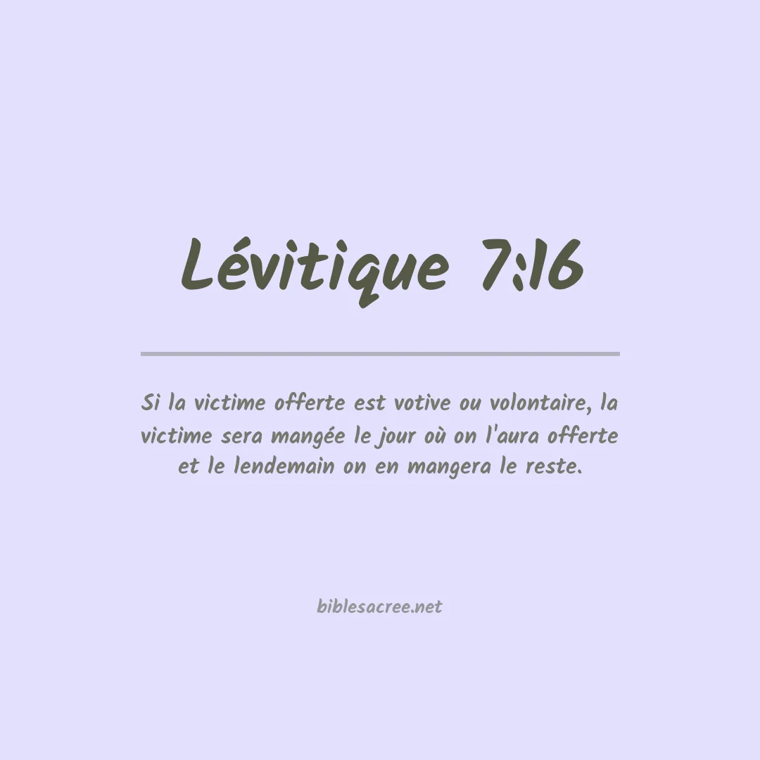 Lévitique - 7:16