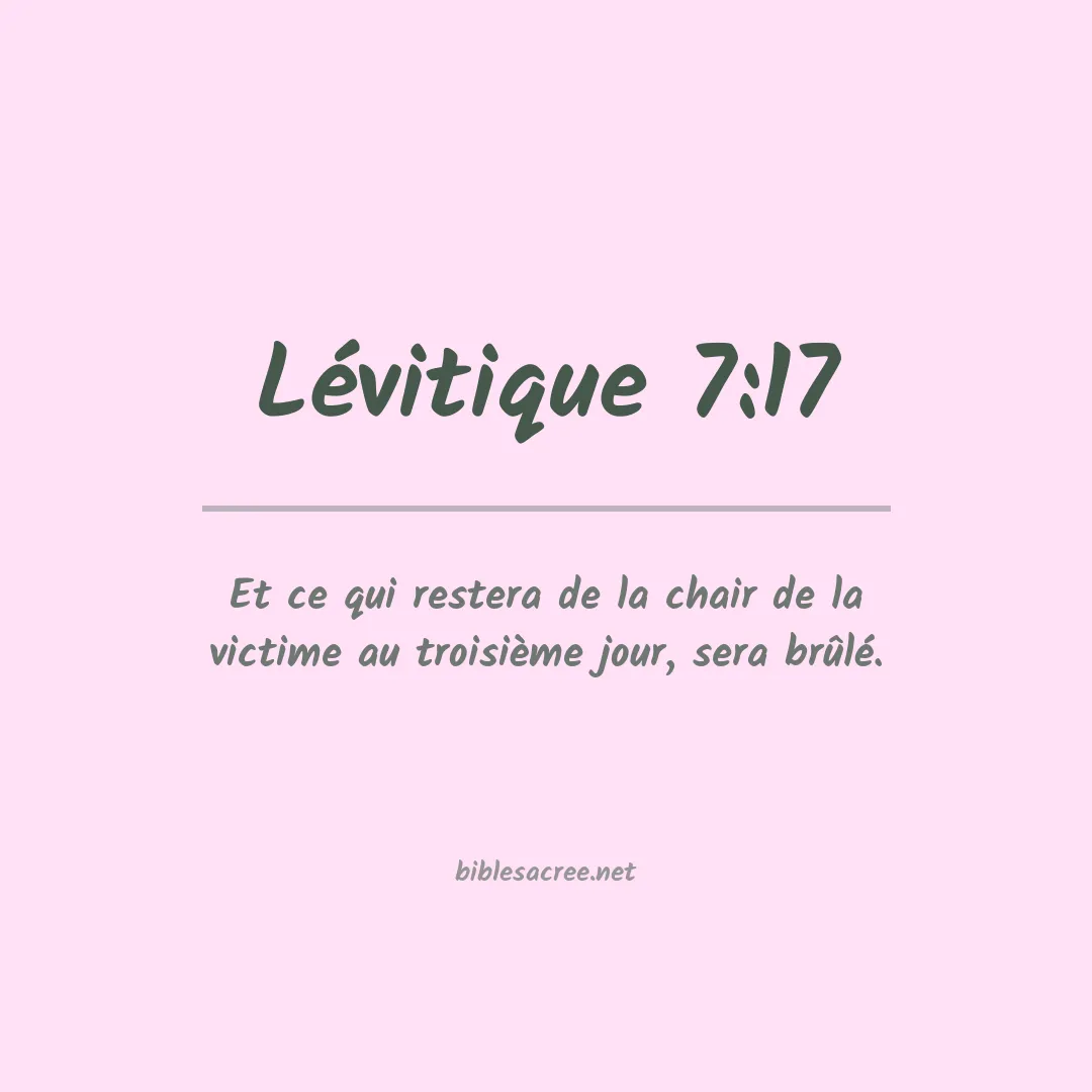 Lévitique - 7:17