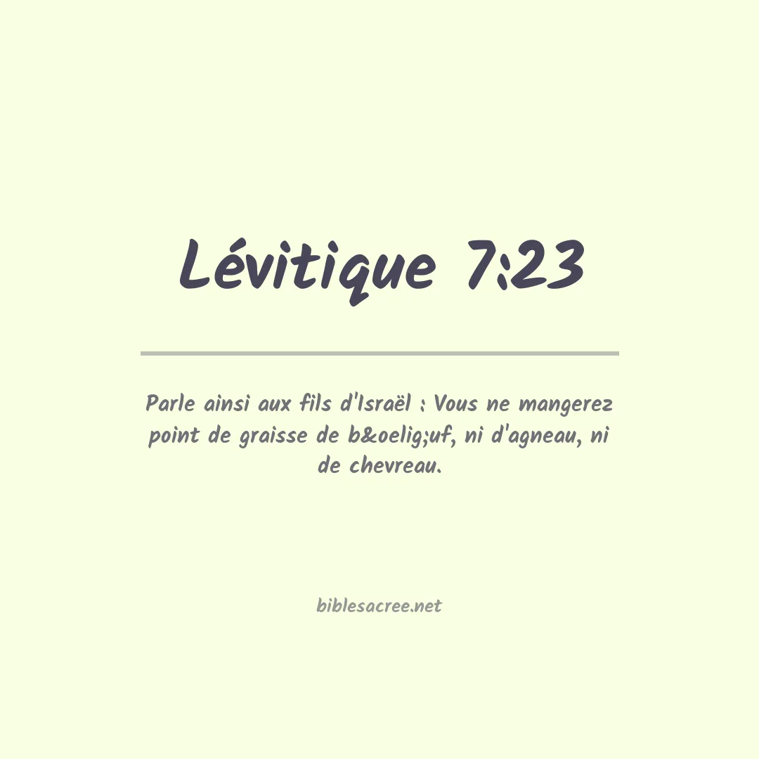 Lévitique - 7:23
