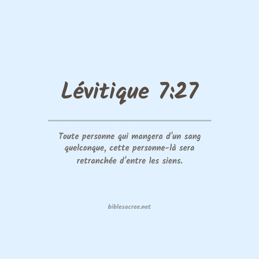 Lévitique - 7:27
