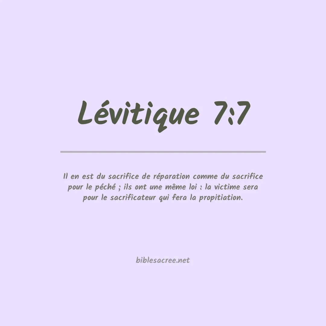 Lévitique - 7:7