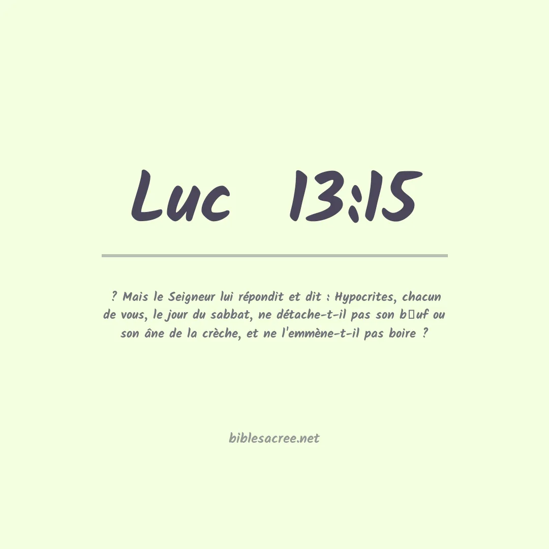 Luc  - 13:15