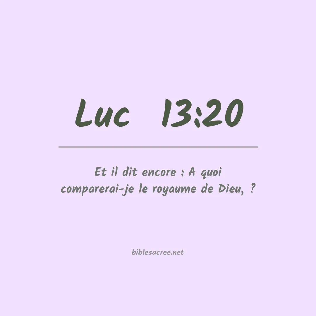 Luc  - 13:20