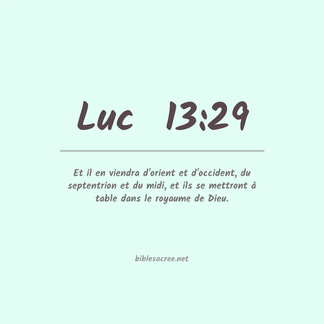 Luc  - 13:29