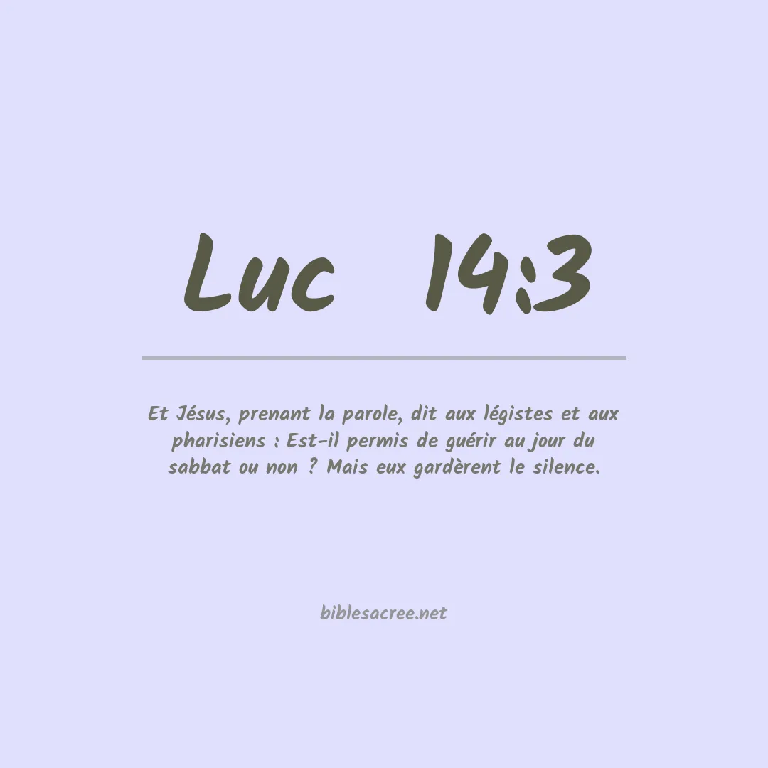 Luc  - 14:3