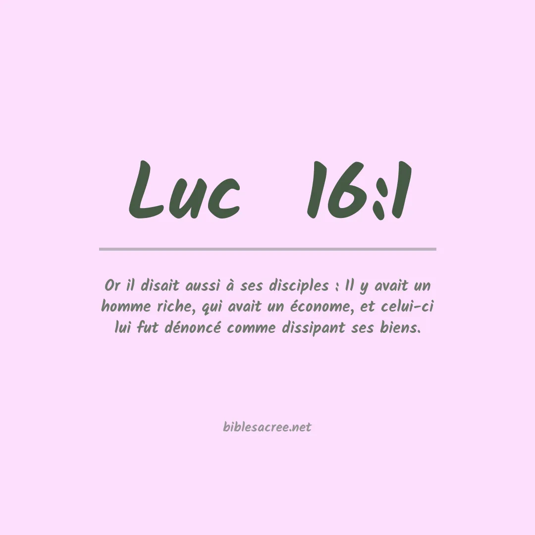 Luc  - 16:1