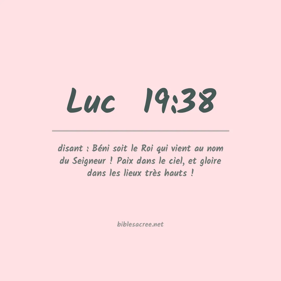 Luc  - 19:38