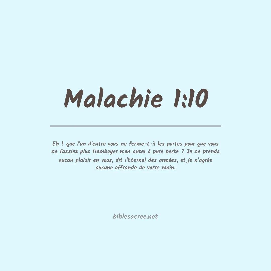 Malachie - 1:10