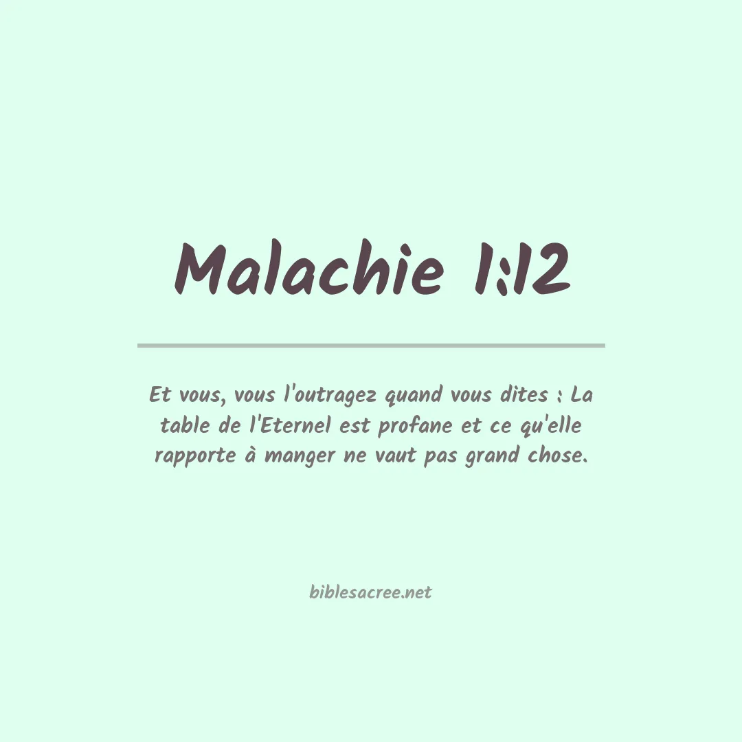 Malachie - 1:12