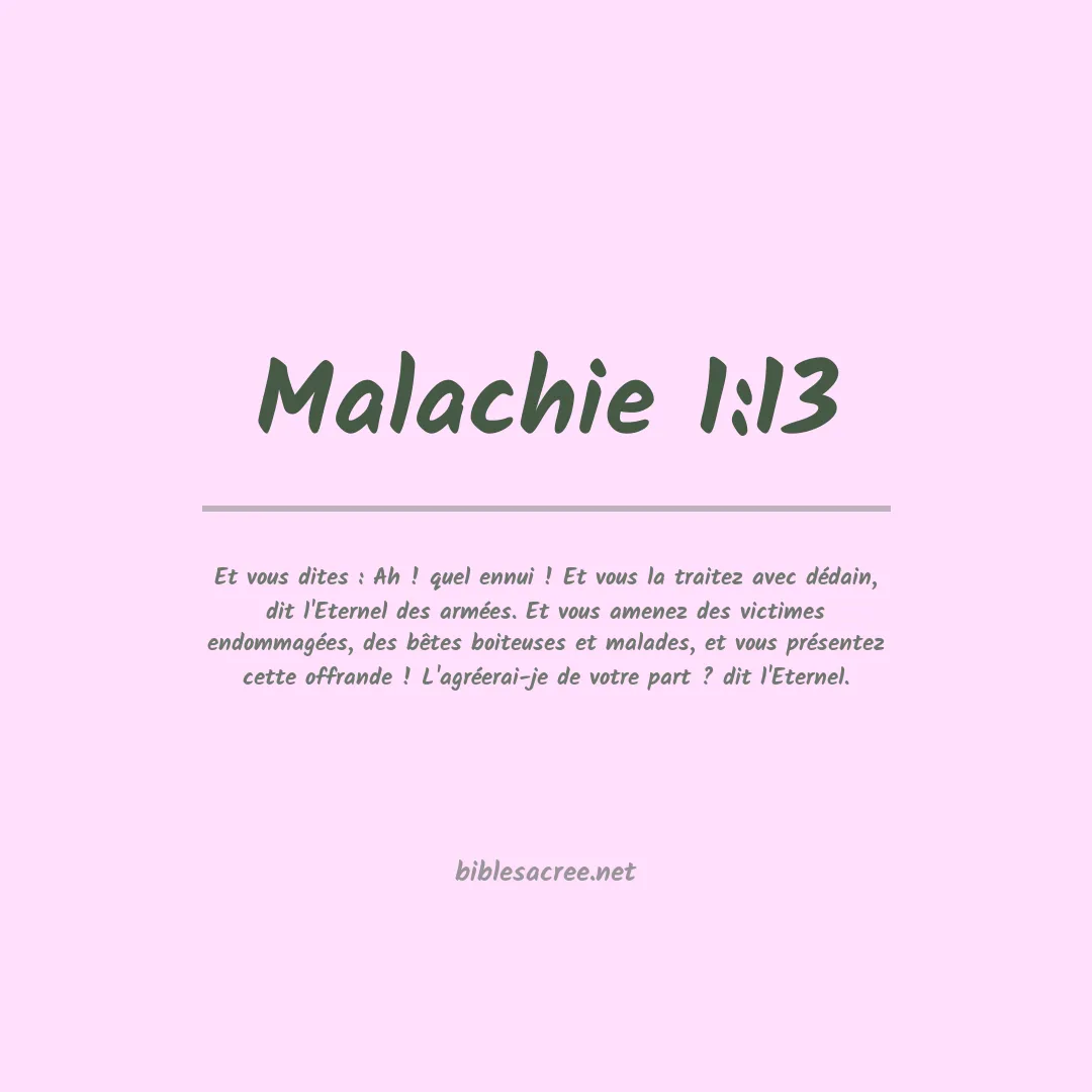 Malachie - 1:13